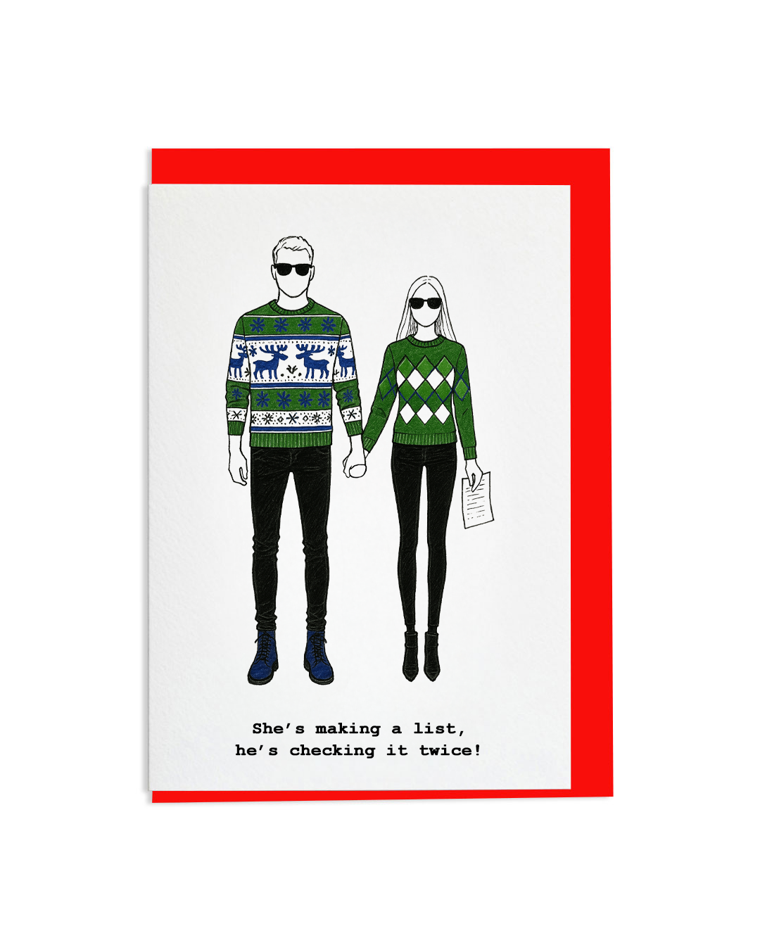 "Christmas List" A6 Greetings Card