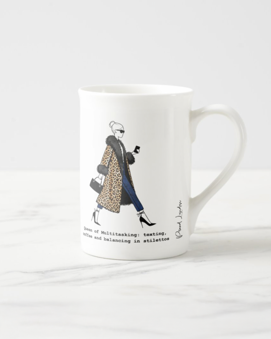 2 "Queen Of Multitasking" Bone China Mugs