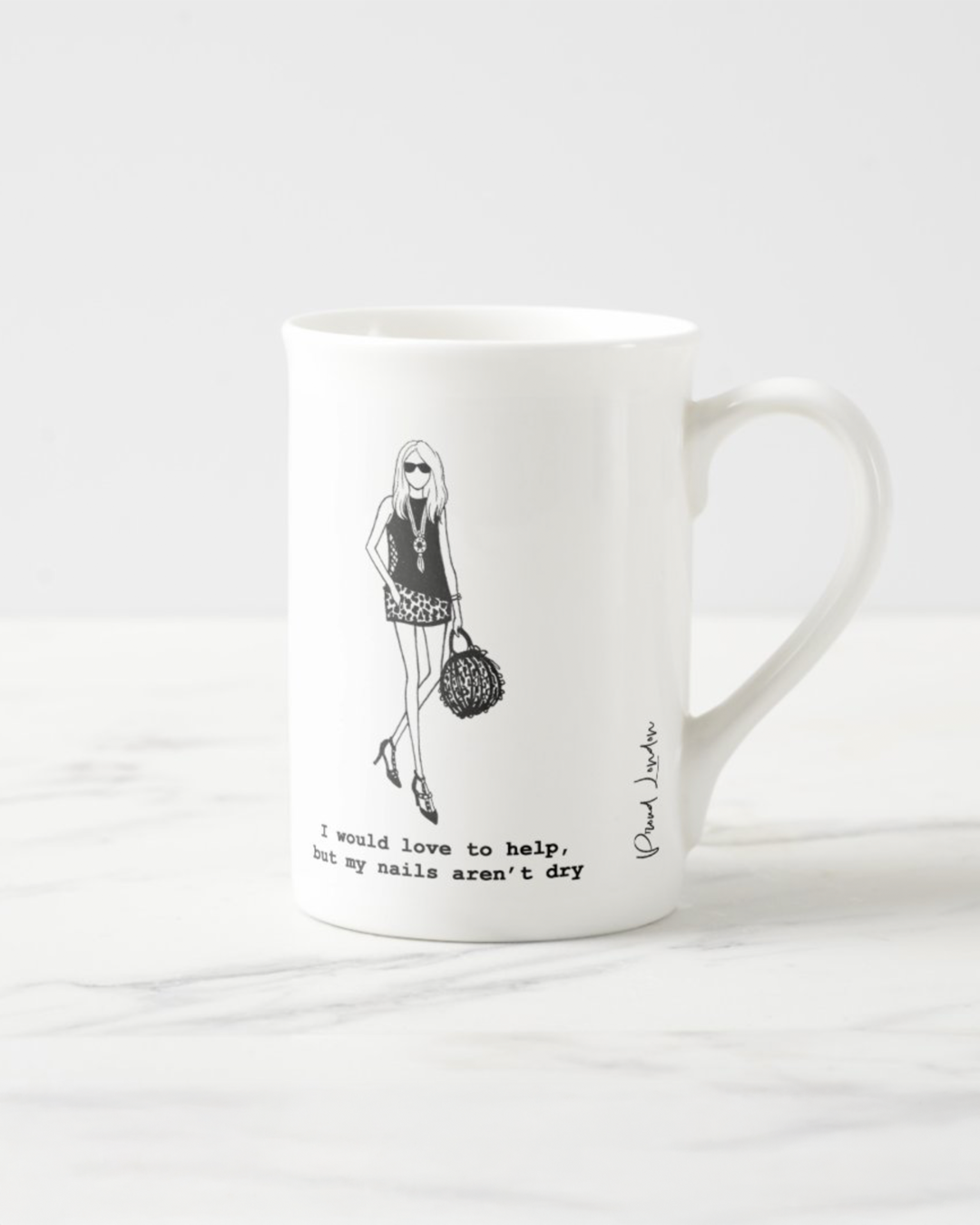 2 "Nails Aren't Dry" Bone China Mugs