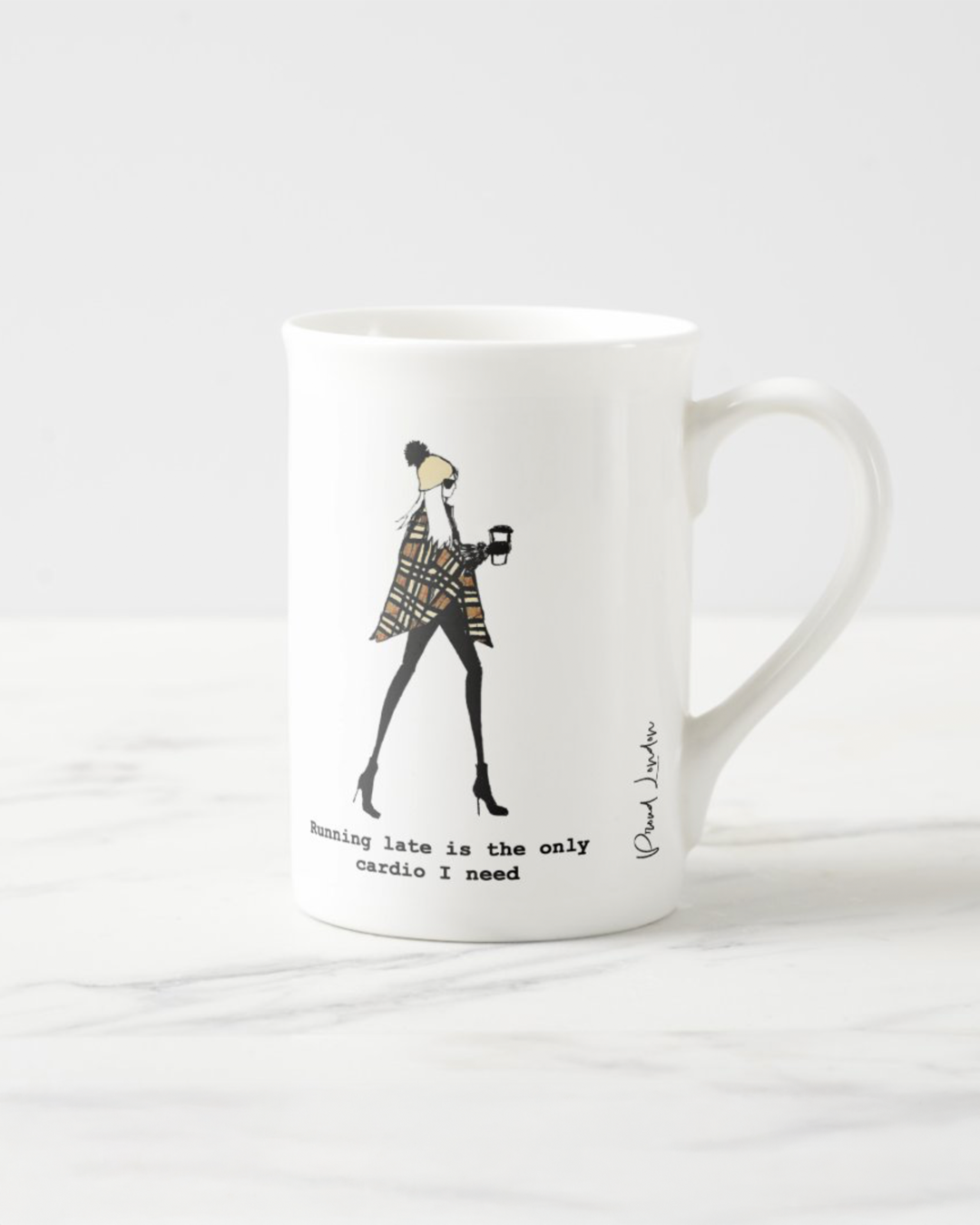 2 "Running Late" Bone China Mugs
