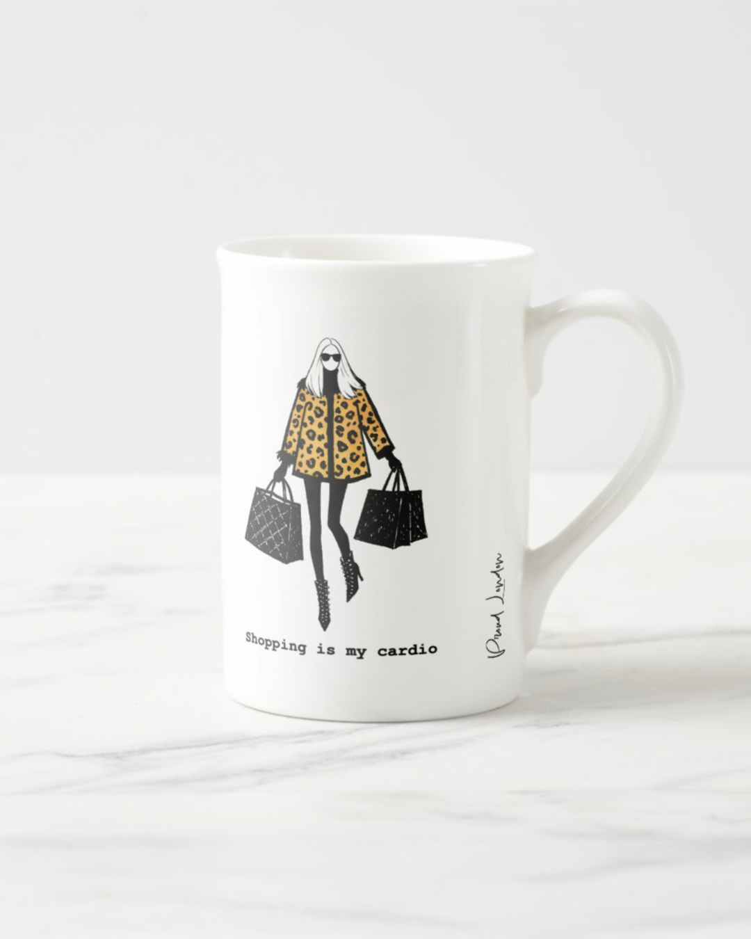 2 "Shopping Is My Cardio" Bone China Mugs