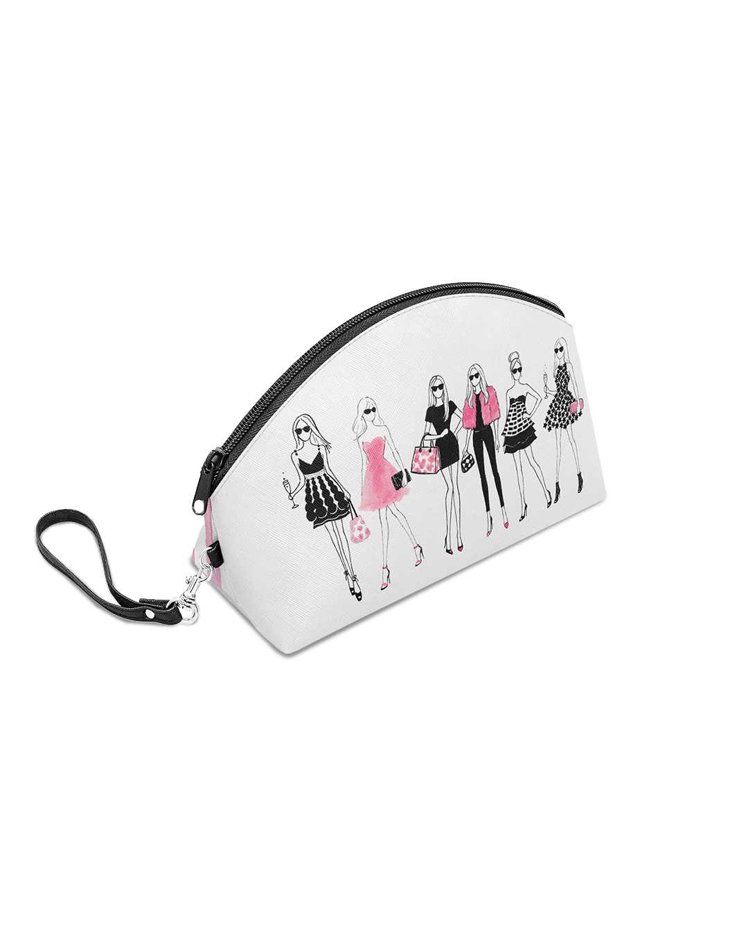 "Here Come The Girls" Curved Makeup Bag
