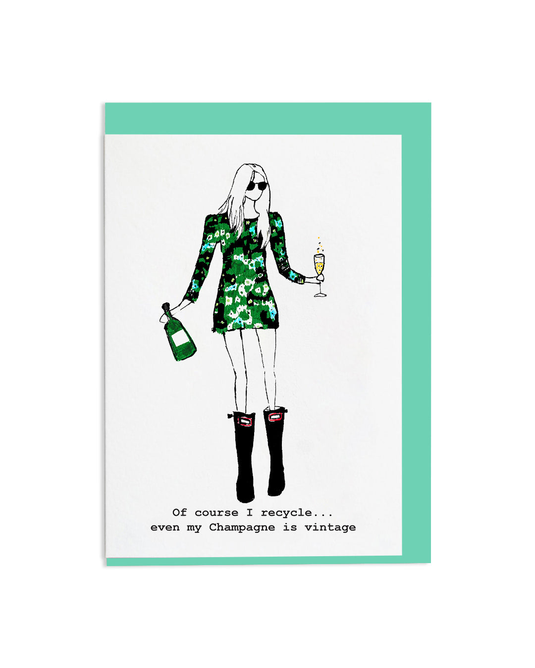 "My Champagne Is Vintage" A6 Greetings Card