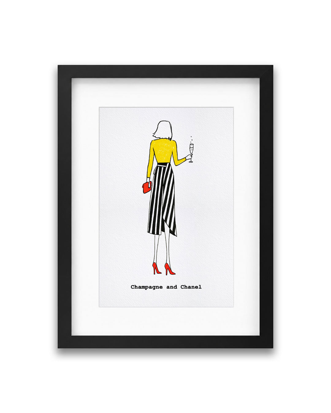 "Champagne And Chanel" Framed A4 Print