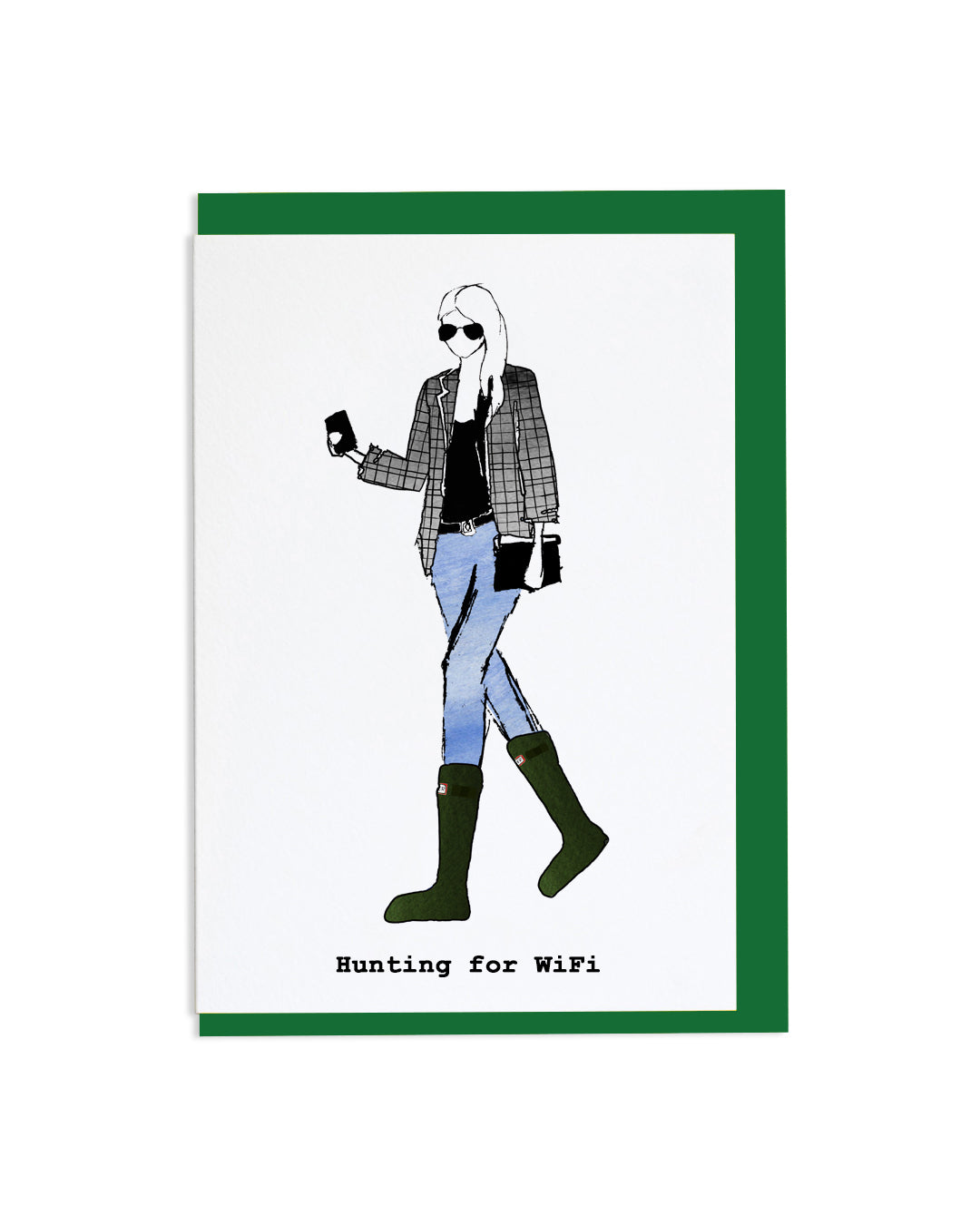 "Hunting For WiFi" A6 Greetings Card
