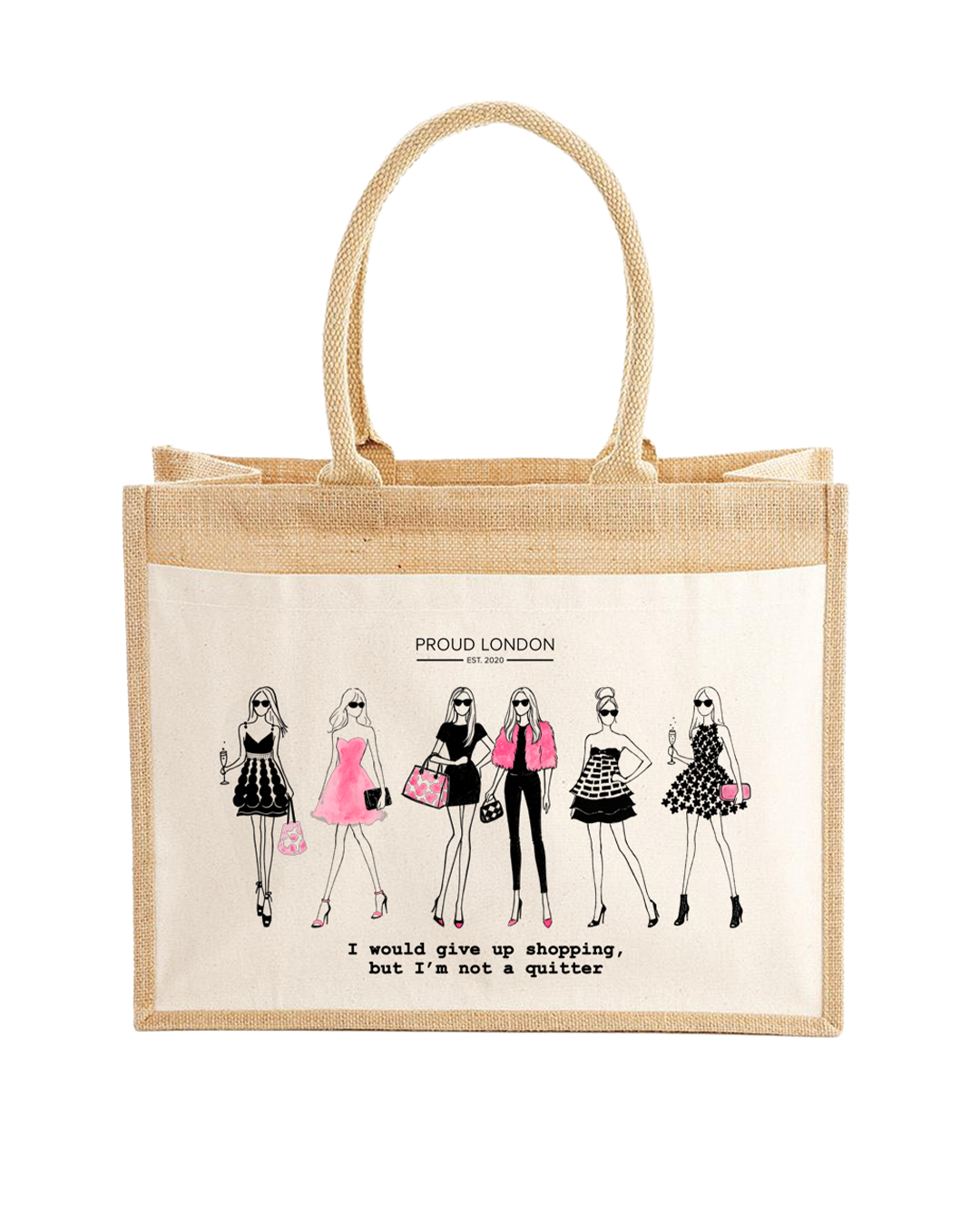 "I'm Not A Quitter" Jute Shopping Bag