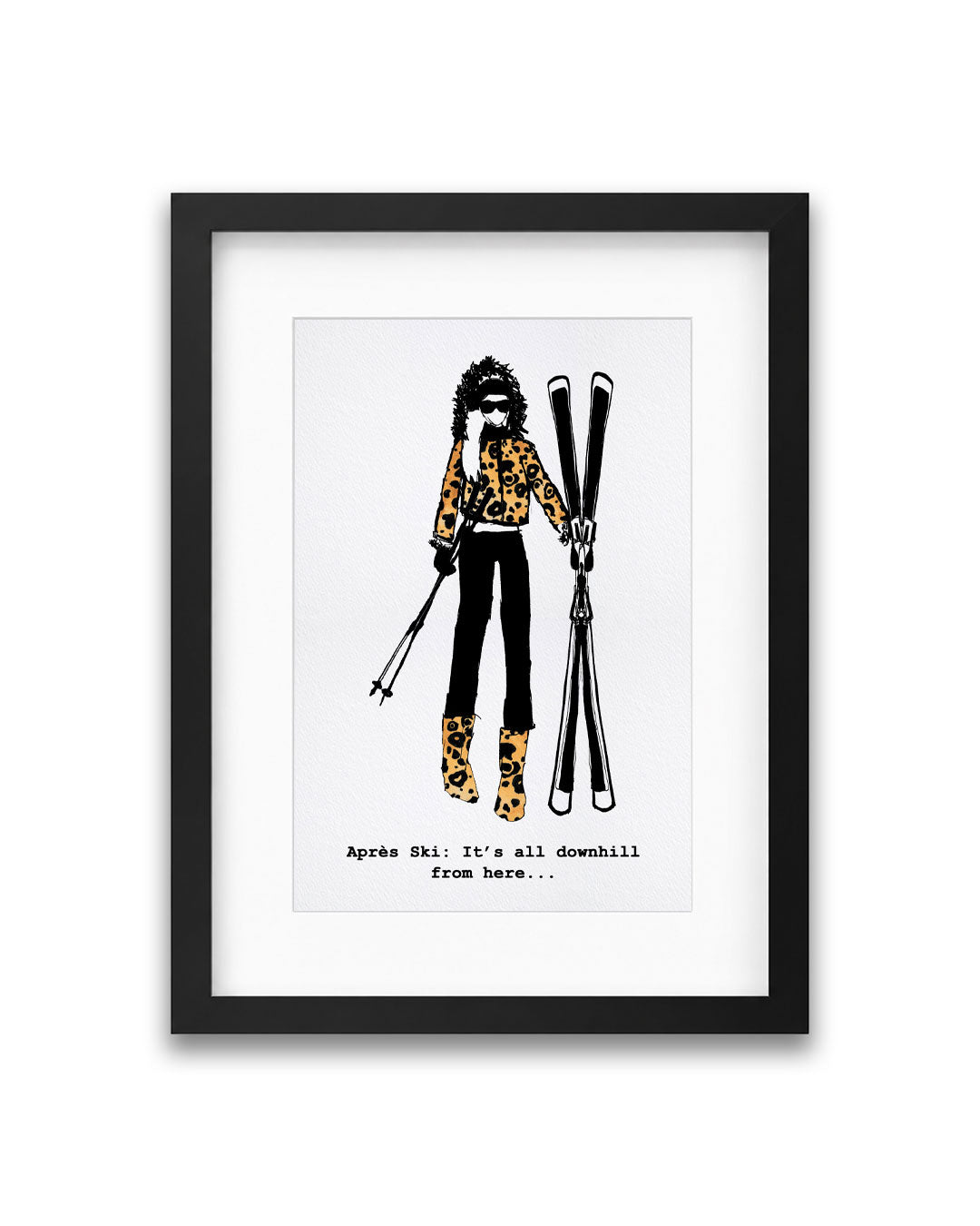 "It's All Downhill From Here" Framed A4 Print