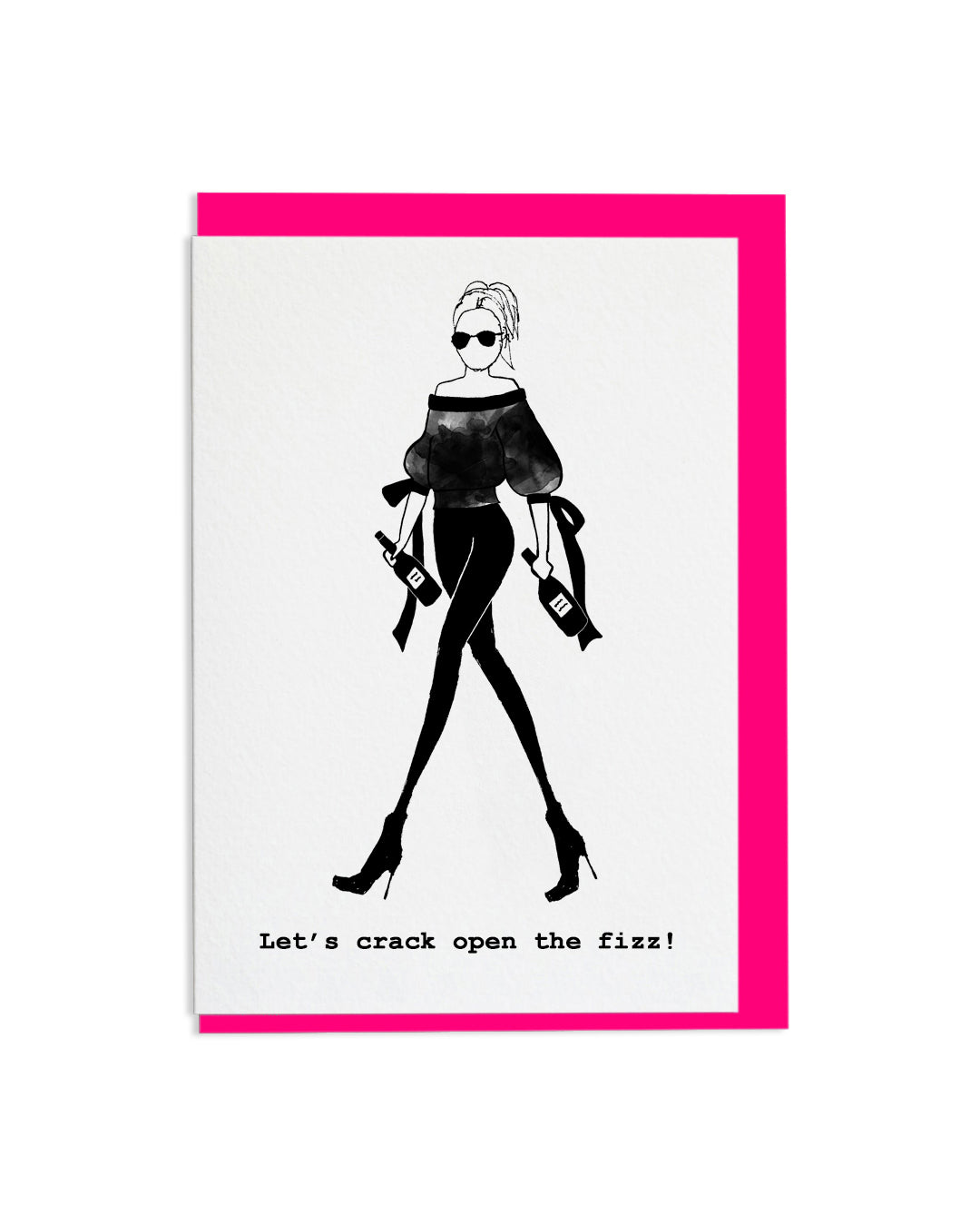"Crack Open The Fizz" A6 Greetings Card