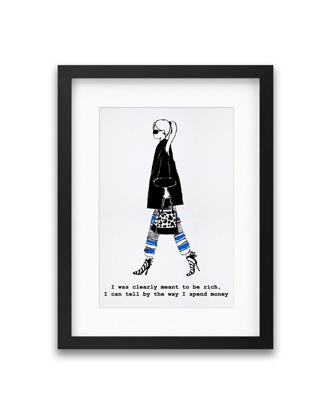 "Meant To Be Rich" Framed A4 Print