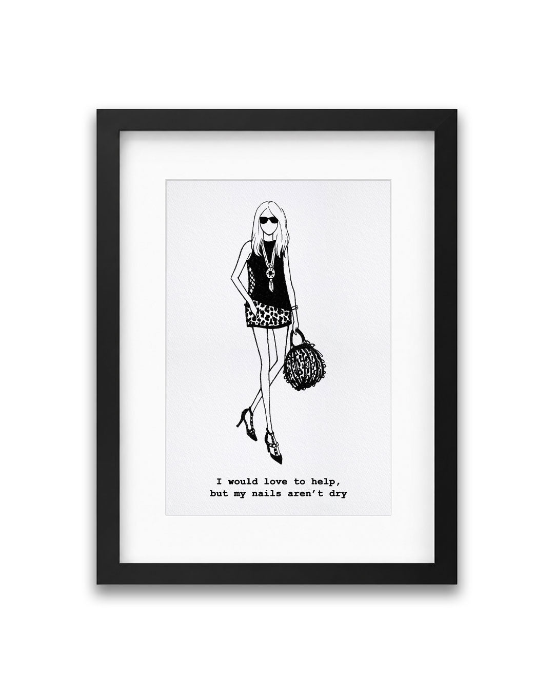 "Nails Aren't Dry" Framed A4 Print