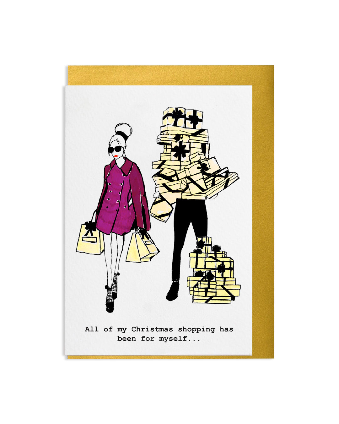 "Christmas Shopping" A6 Greetings Card