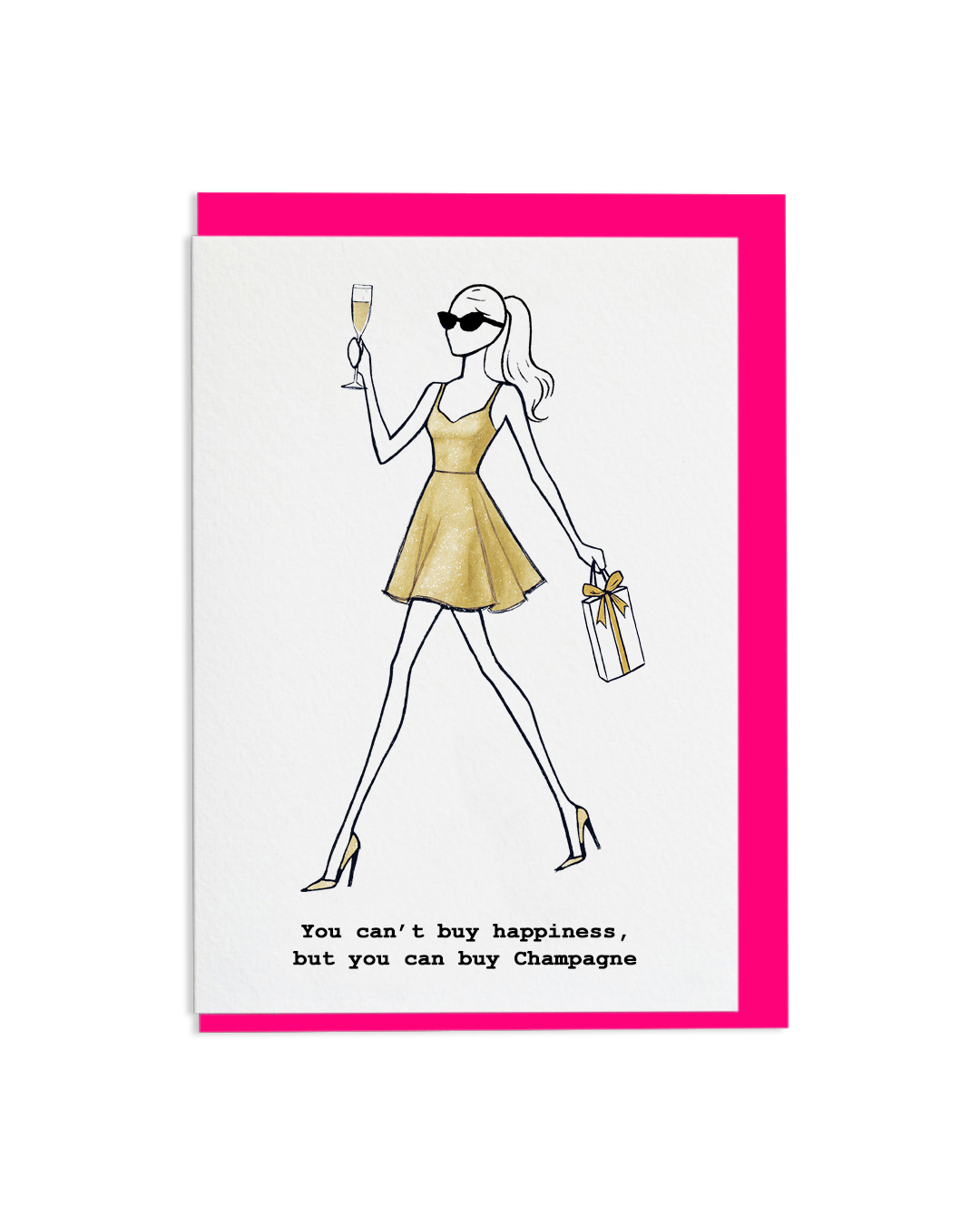 "You Can Buy Champagne" A6 Greetings Card