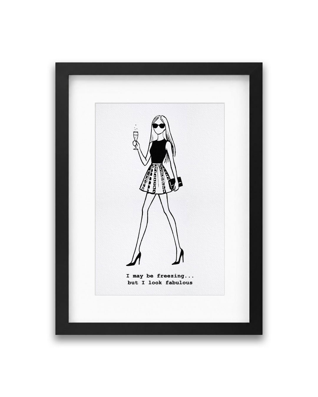 "#freezingbutfab" Framed A4 Print