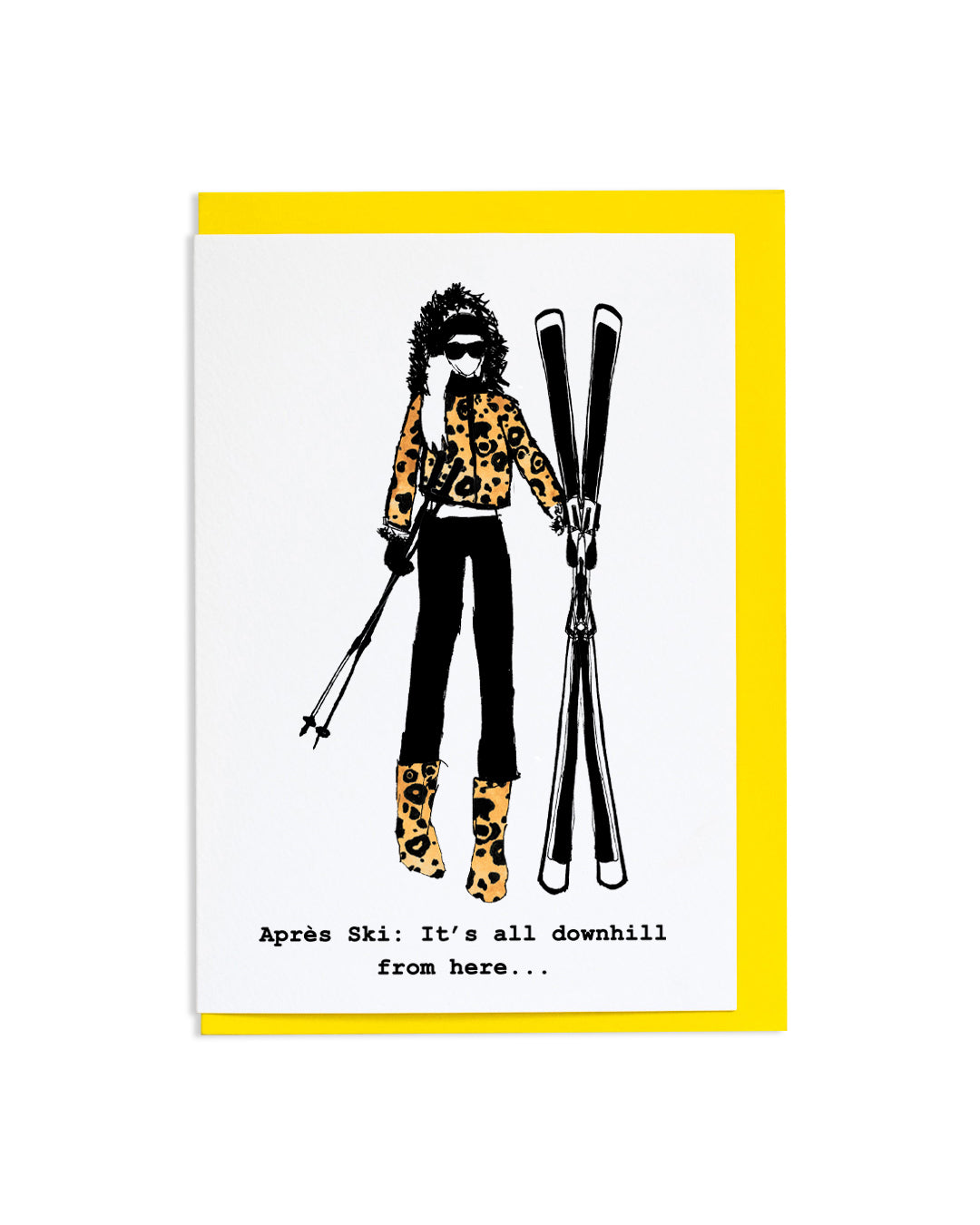 "It's All Downhill From Here" A6 Greetings Card