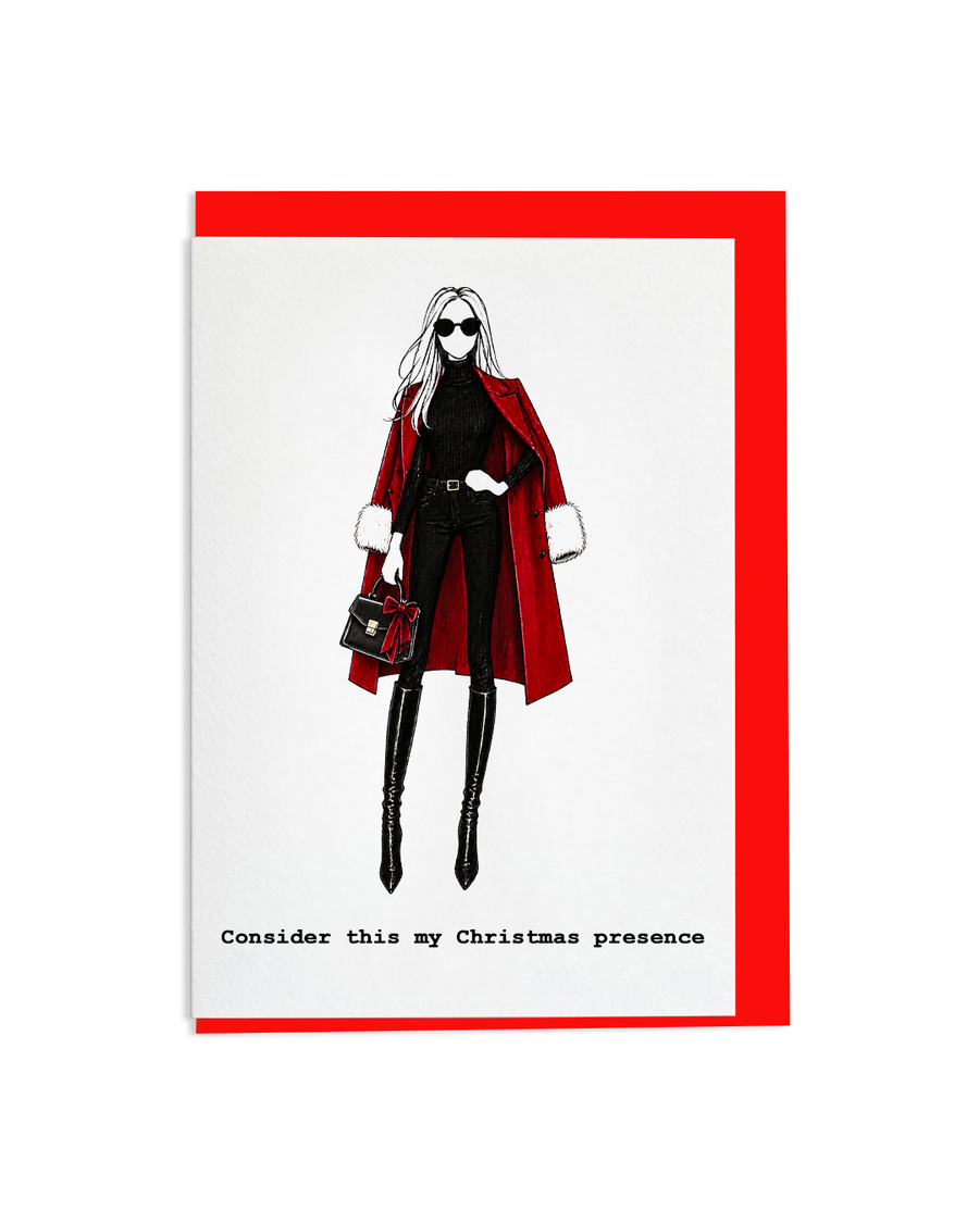 "Consider This My Christmas Presence" A6 Greetings Card