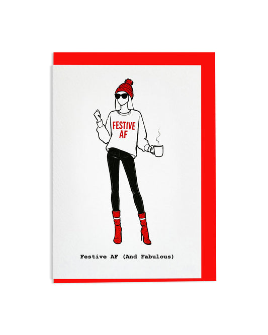 "Festive AF" A6 Greetings Card
