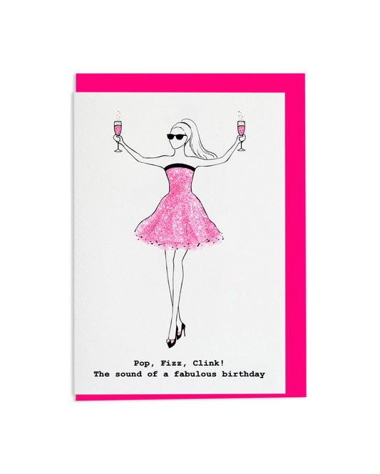 "Pop, Fizz, Clink!" A6 Greetings Card