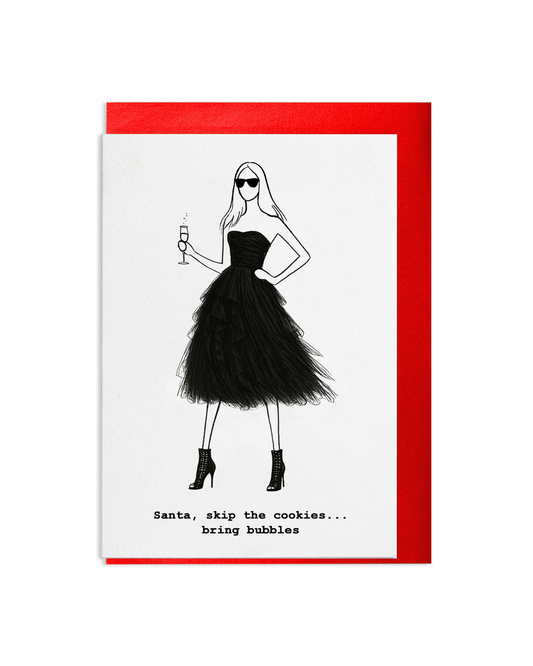 "Santa... Bring Bubbles" A6 Greetings Card