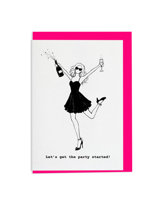 "Let's Get The Party Started" A6 Greetings Card