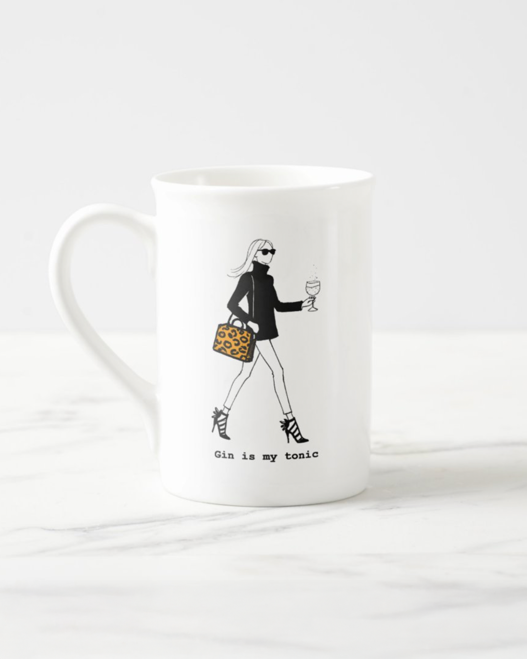 2 "Gin Is My Tonic" Bone China Mugs