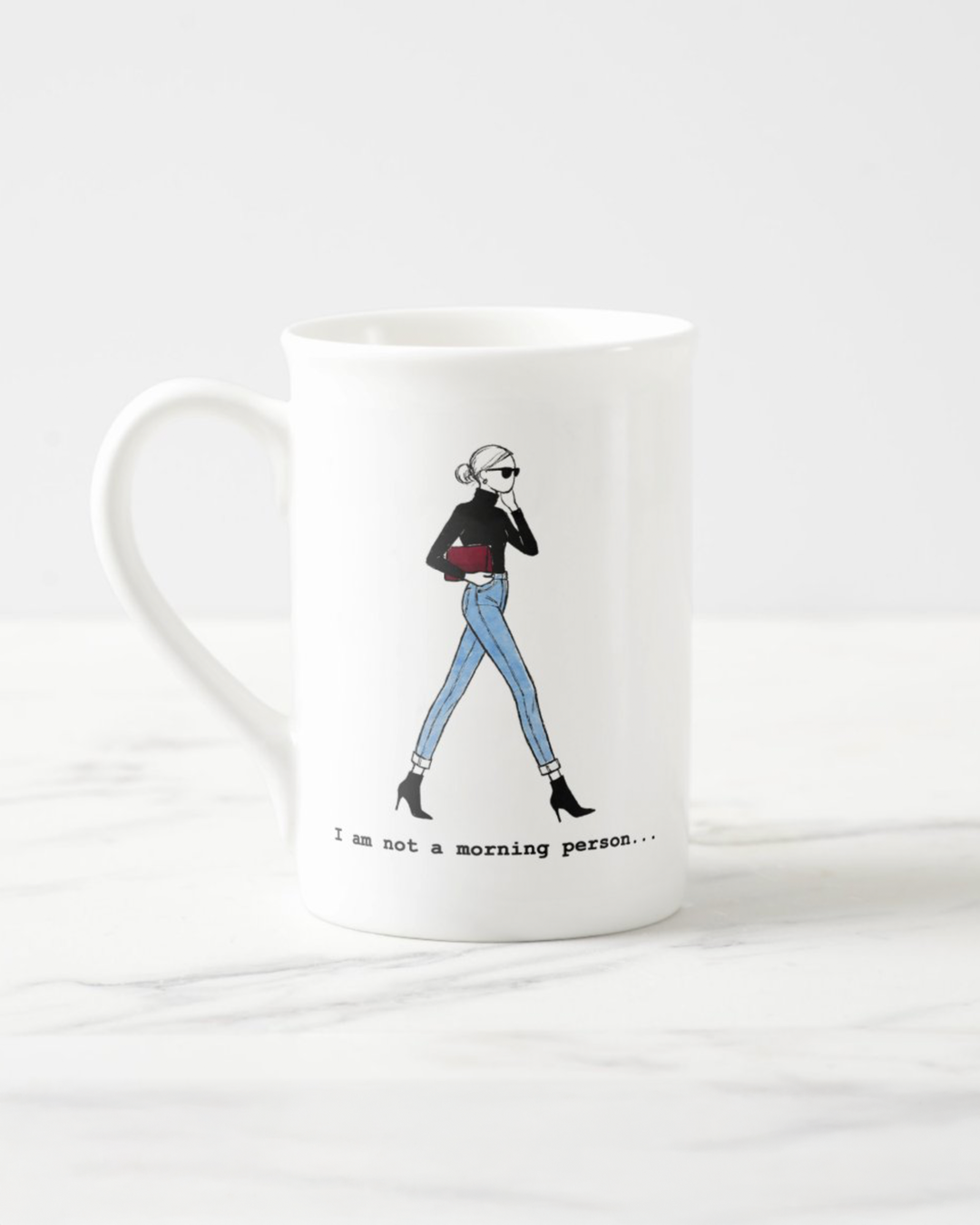 2 "I Am Not A Morning Person" Bone China Mugs