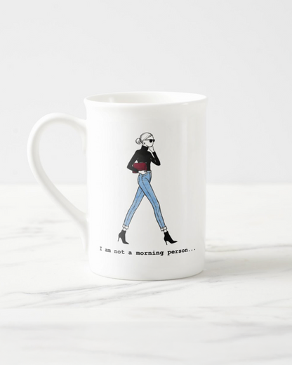 2 "I Am Not A Morning Person" Bone China Mugs