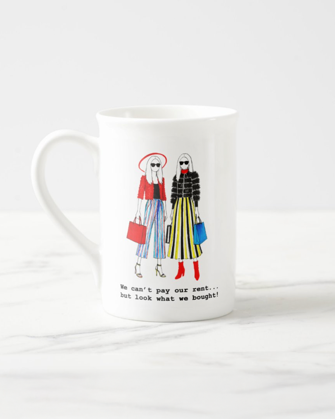 2 "Can't Pay Our Rent" Bone China Mugs