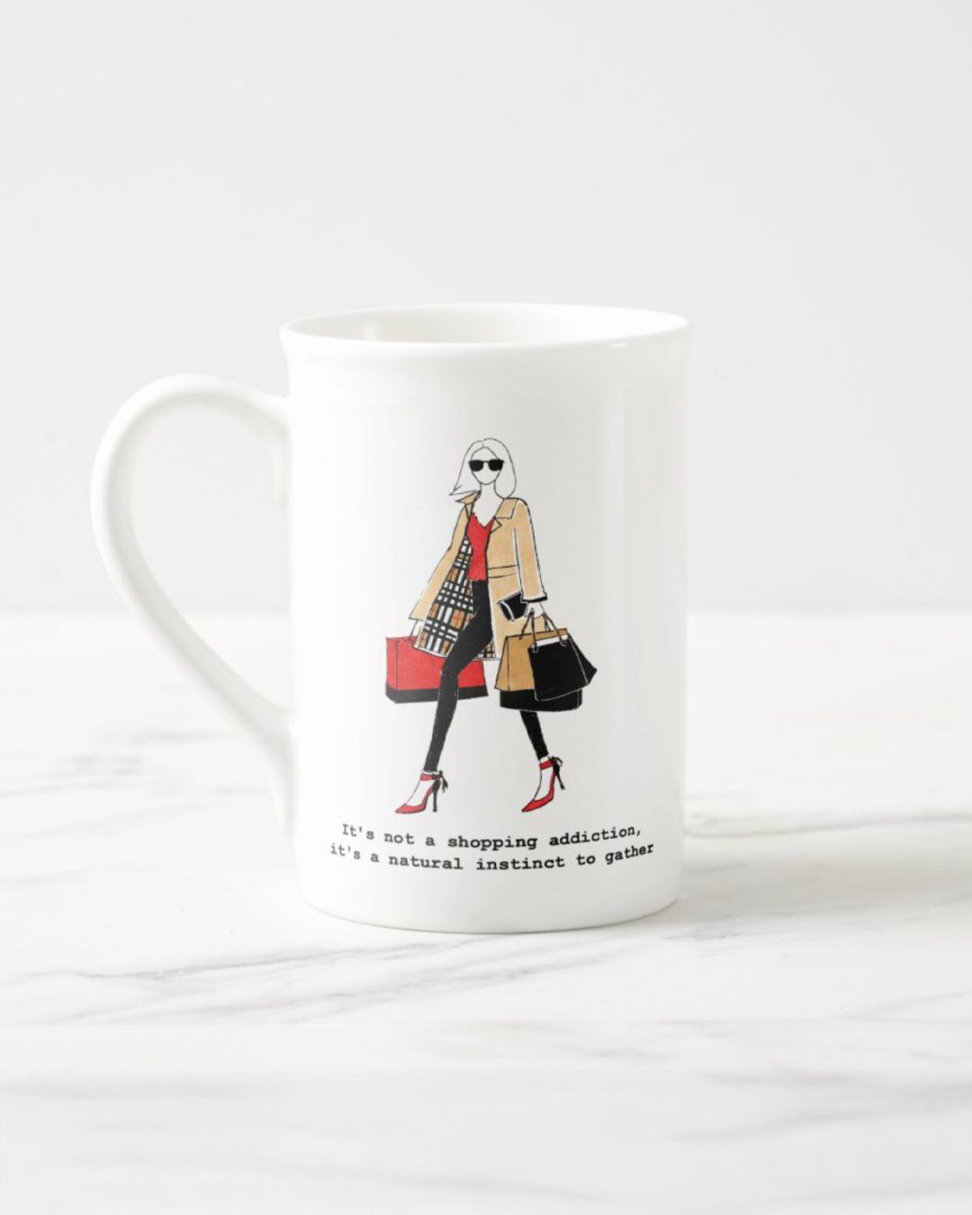 2 "Natural Instinct To Gather" Bone China Mugs