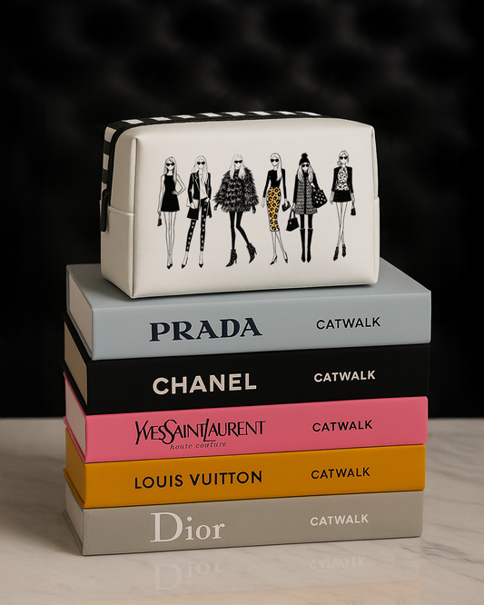 "Ladies Who Lunch" Large Boxy Makeup Bag