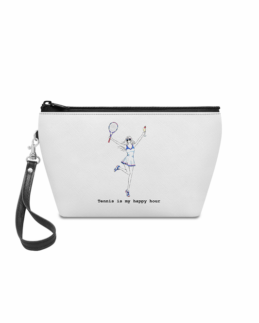 "Tennis Is My Happy Hour" Mini Makeup Bag