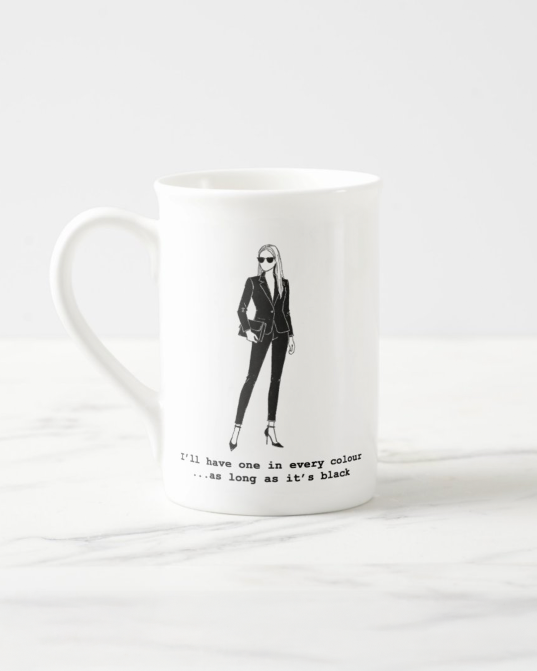 "As Long As It's Black" Bone China Mug