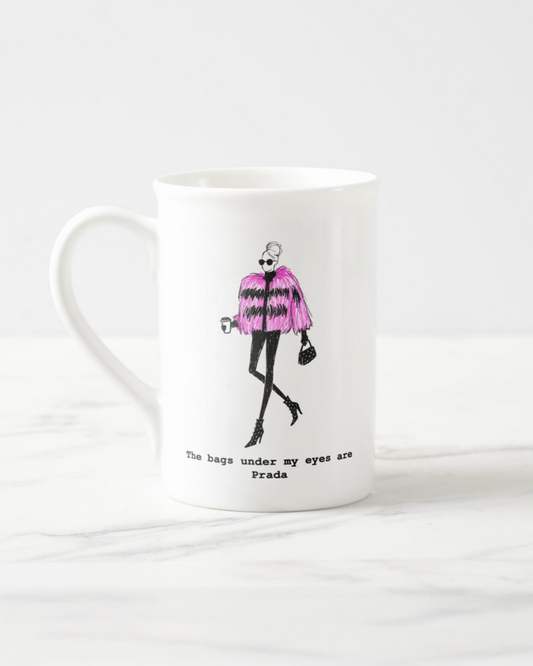 2 "Prada Bags" Bone China Mugs