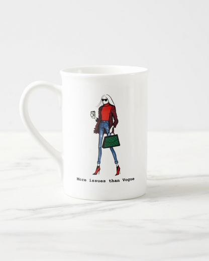 2 "More Issues Than Vogue" Bone China Mugs