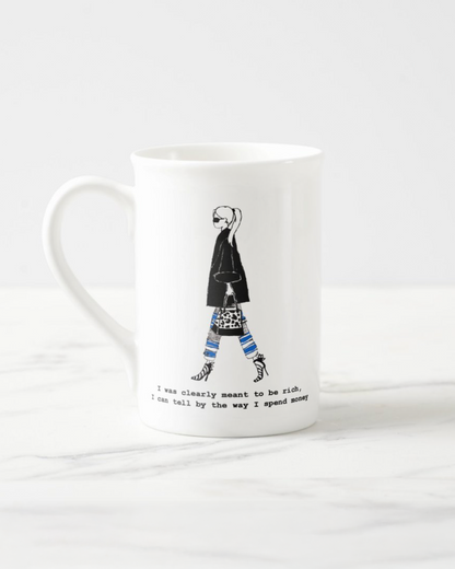 2 "Meant To Be Rich" Bone China Mugs