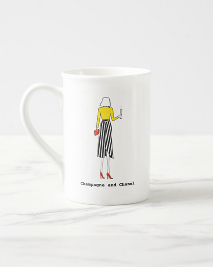 2 "Champagne and Chanel" Bone China Mugs