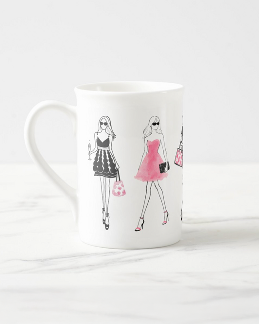 2 "Hear Come The Girls" Bone China Mugs