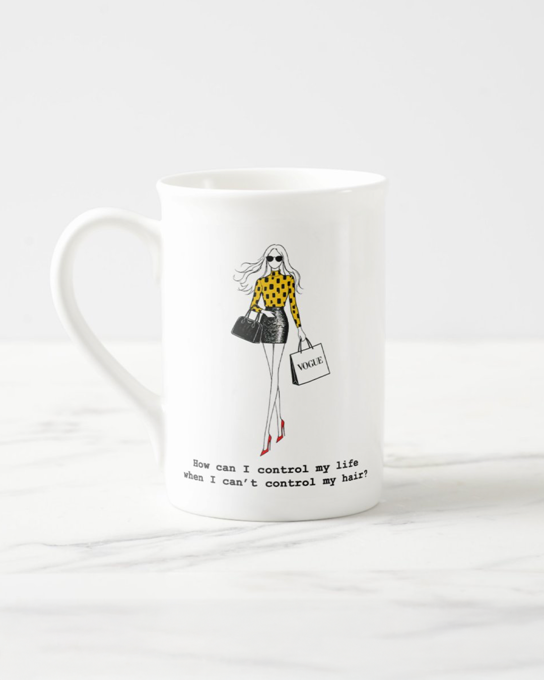 2 "Can't Control My Hair" Bone China Mugs