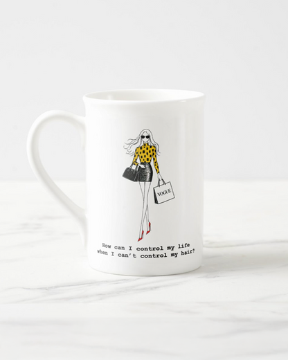 2 "Can't Control My Hair" Bone China Mugs