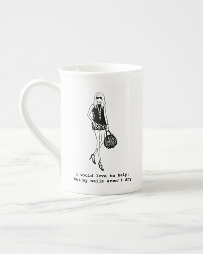 2 "Nails Aren't Dry" Bone China Mugs