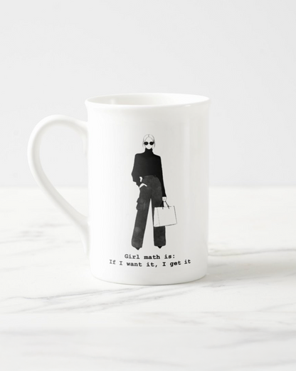 2 "Girl Math" Bone China Mugs