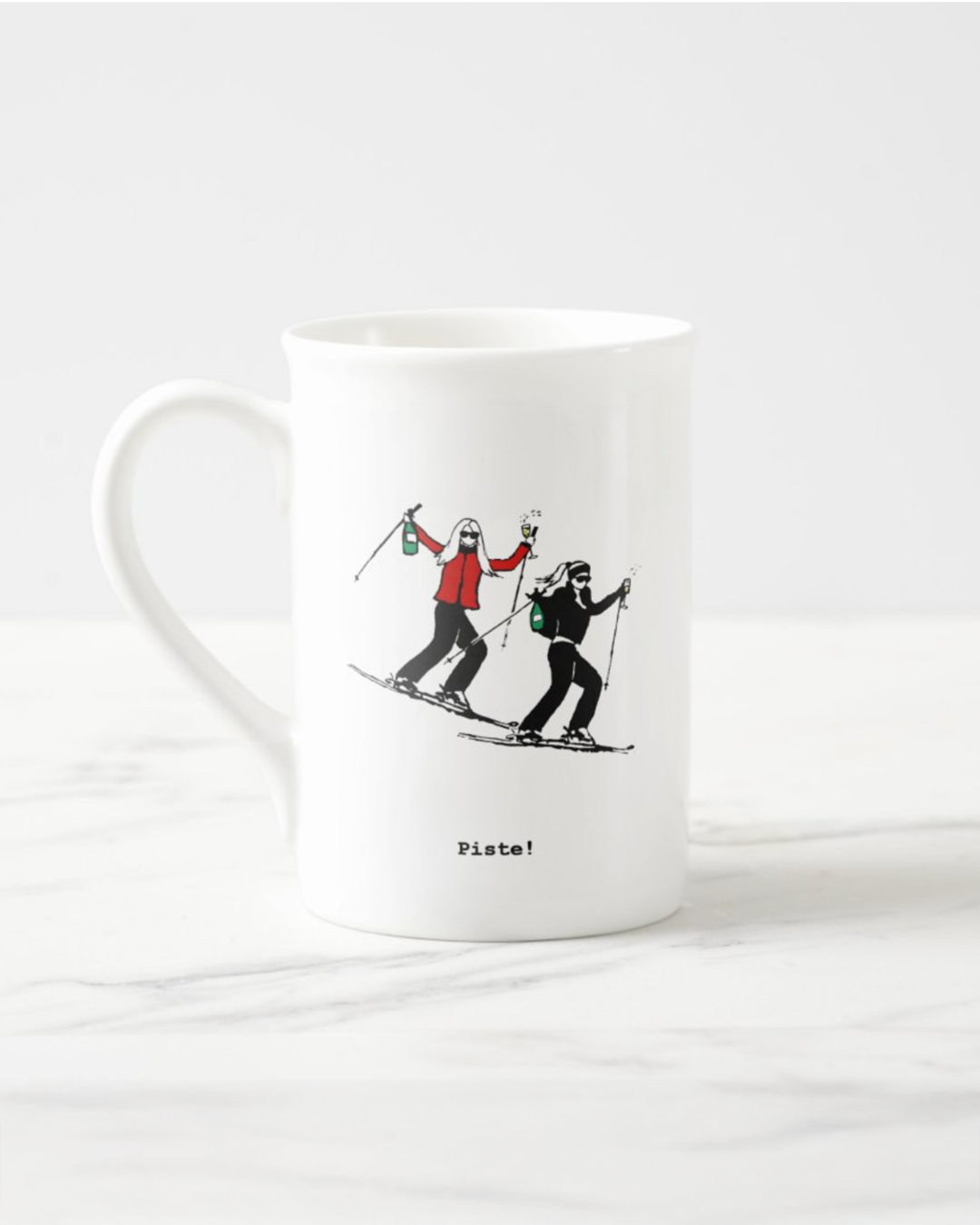 2 "Piste!" Bone China Mugs
