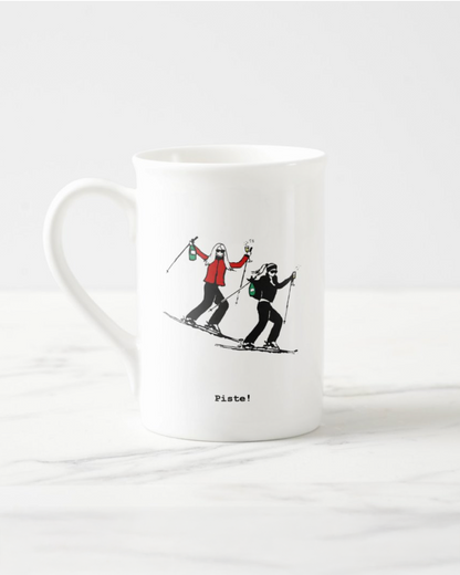 2 "Piste!" Bone China Mugs