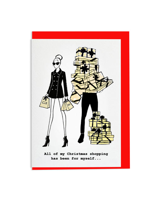 6 "Christmas Shopping" Greetings Cards