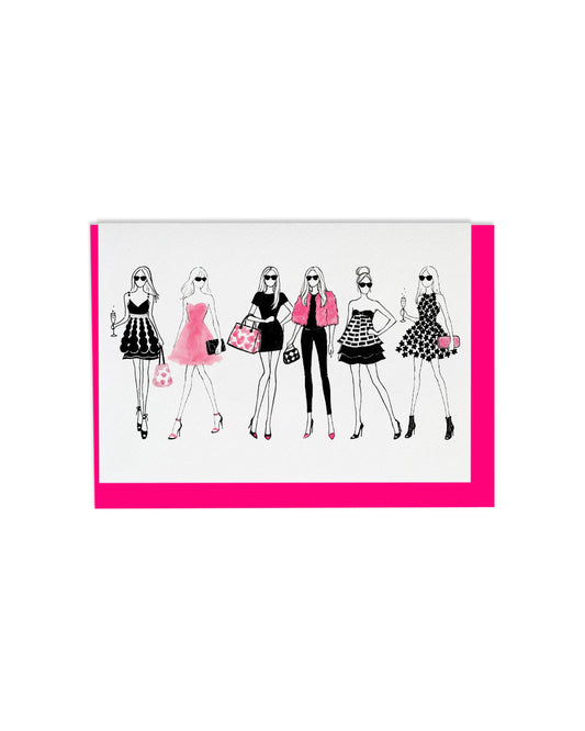 "Here Come The Girls" A6 Greetings Card