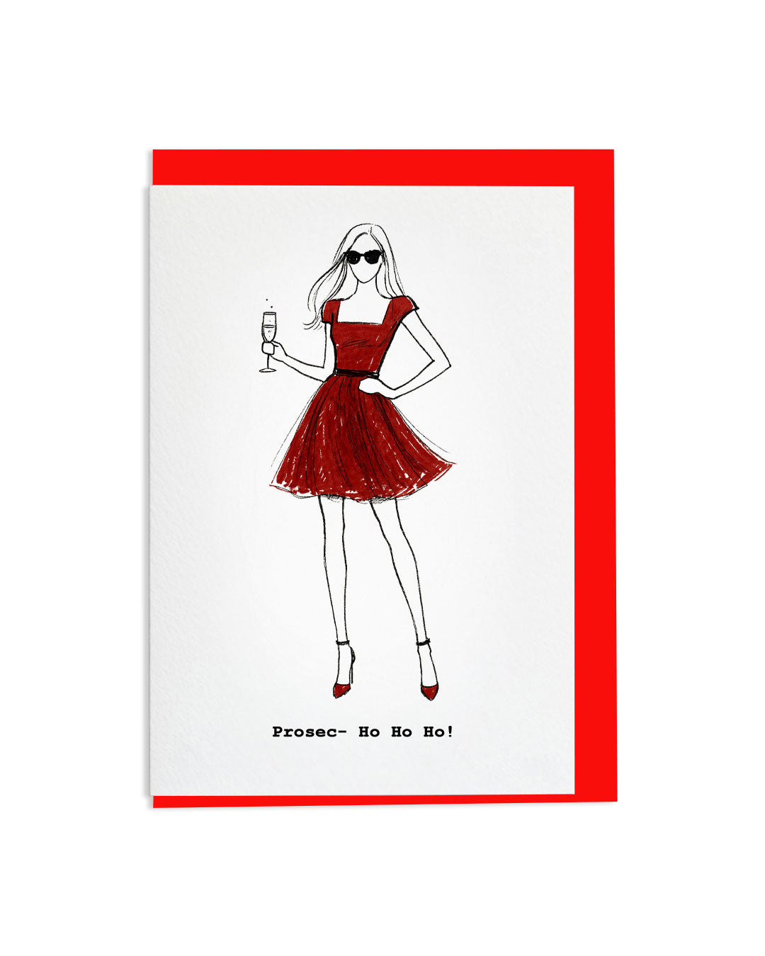 "Prosec- Ho Ho Ho" A6 Greetings Card