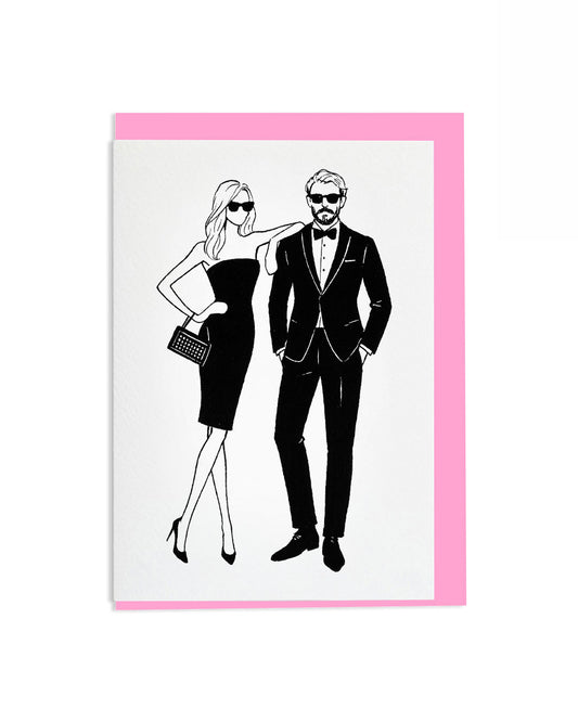 "Red Carpet Couple" A6 Greetings Card