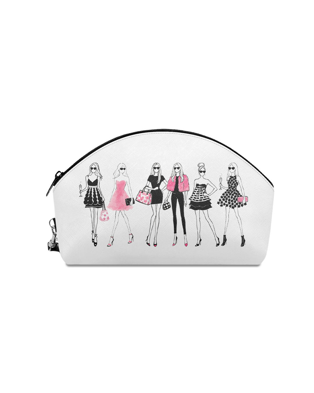 "Here Come The Girls" Curved Makeup Bag