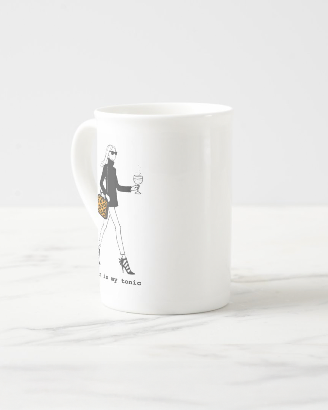 2 "Gin Is My Tonic" Bone China Mugs