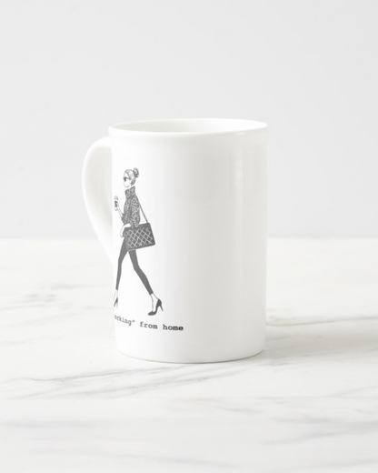 2 "Working From Home" Bone China Mugs