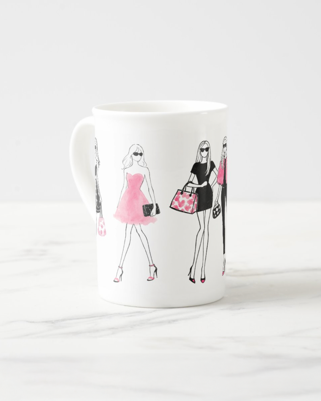 2 "Hear Come The Girls" Bone China Mugs